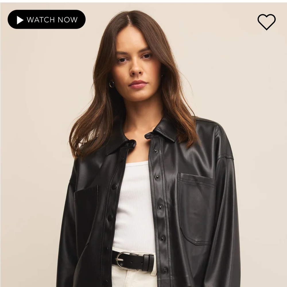 Z supply faux leather shirt jacket. Size small
